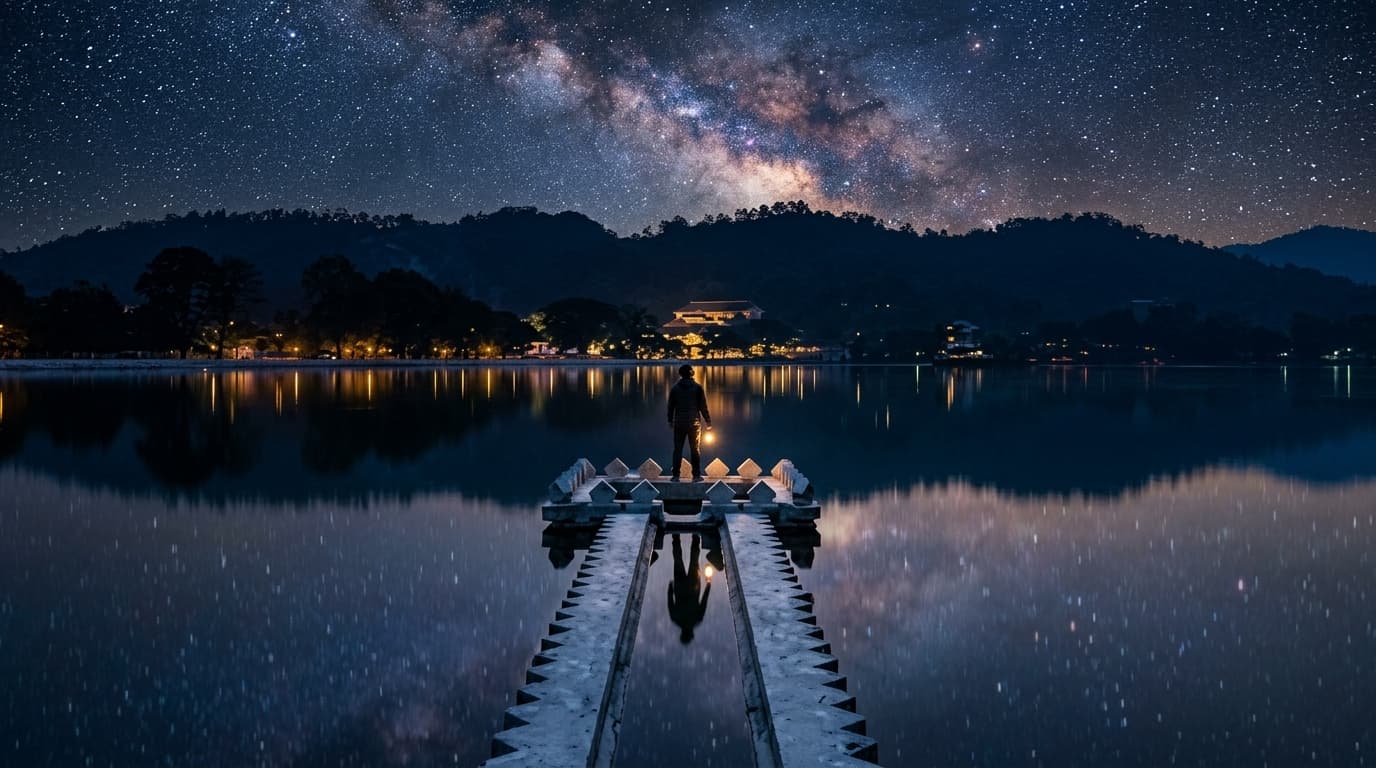 Scenic luxury travel image describing Kandy Lake - View 4