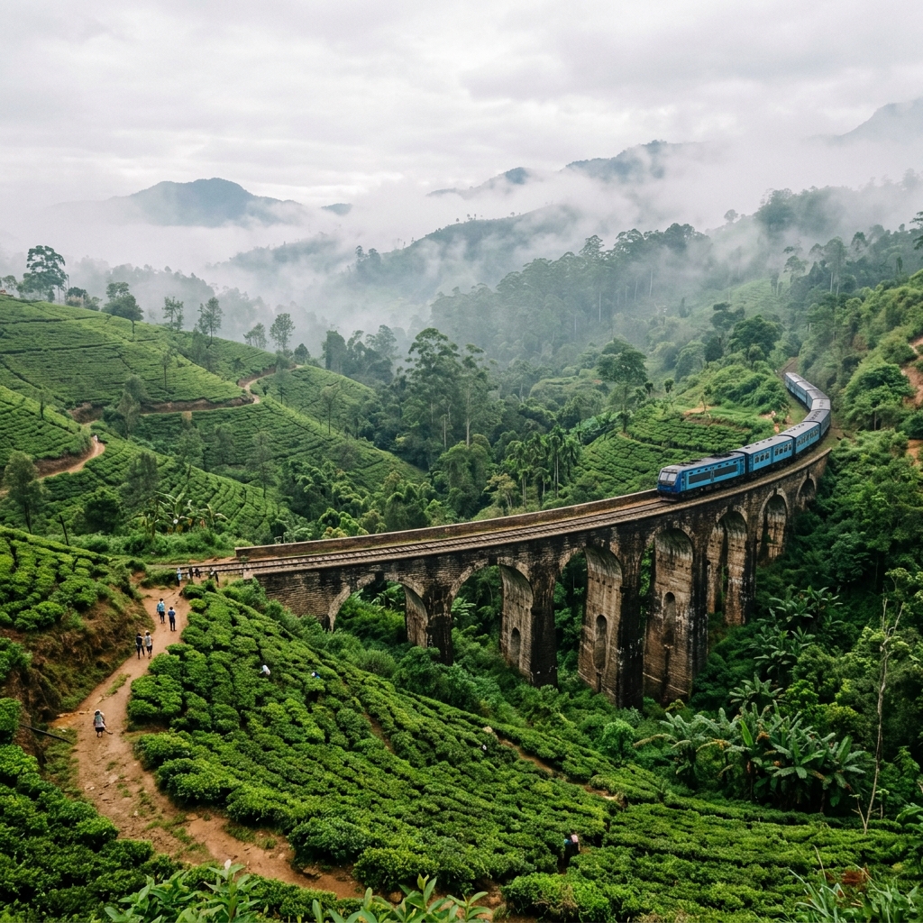 Sri Lanka Nine Arch Bridge Train